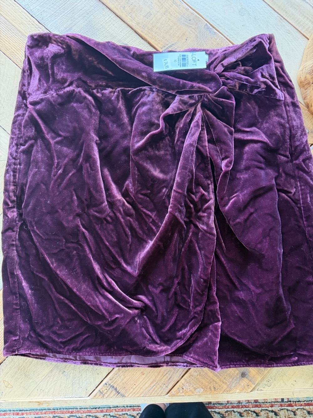 LOFT Plush Velvet Mini Skirt in Plum